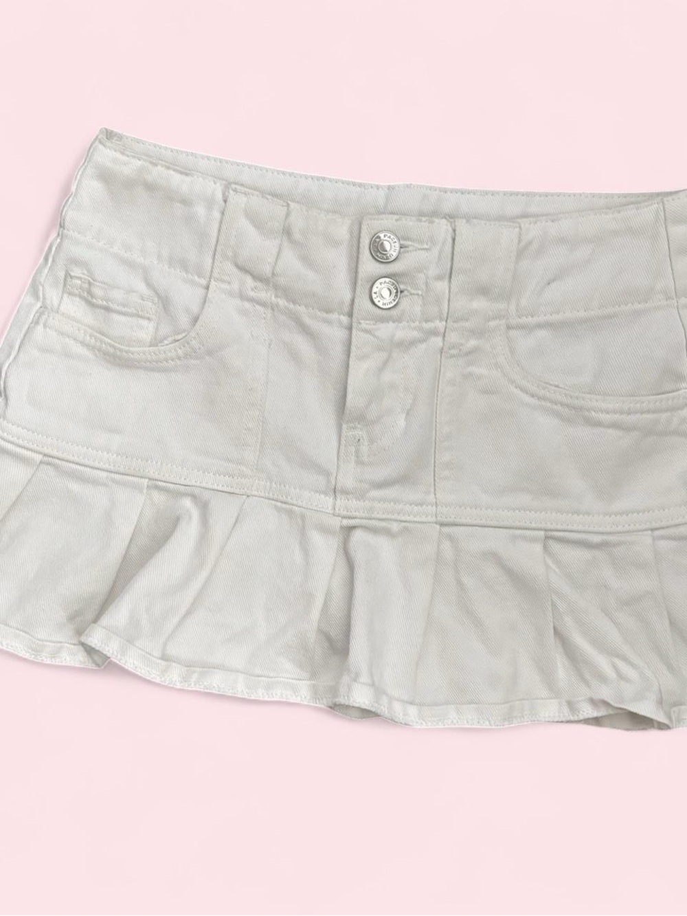Pacsun White Ruffle Y2K Mini Skirt
